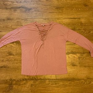Express long sleeve pink shirt